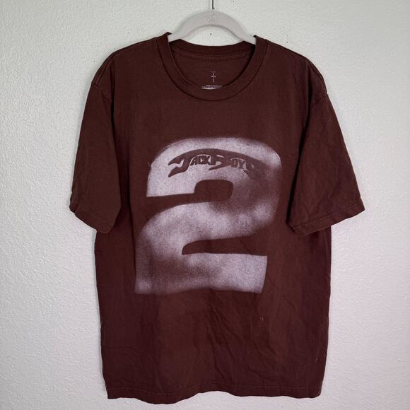 Travis Scott JackBoys 2 Shirt Mens Large Cactus Jack Brown A2 Merch MISPRINT - Picture 1 of 13